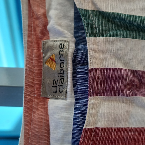 Liz Claiborne Rainbow Linen / Cotton Blend Top - Picture 2 of 4